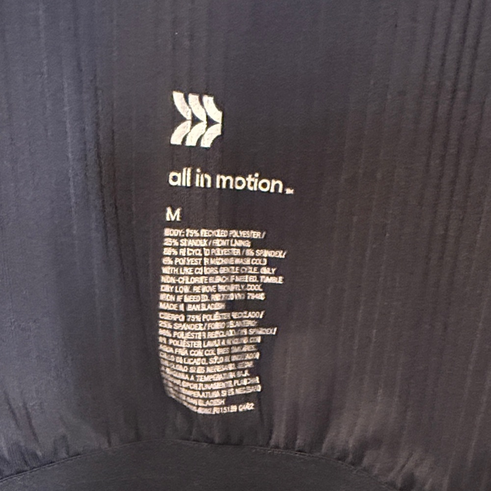 all in motion Black Ribbed Racerback Crop Tank - Picture 3 of 4
